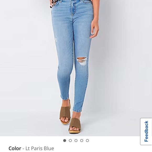 High rise ripped jeggings medium wash Ana brand size 12 - Picture 2 of 2